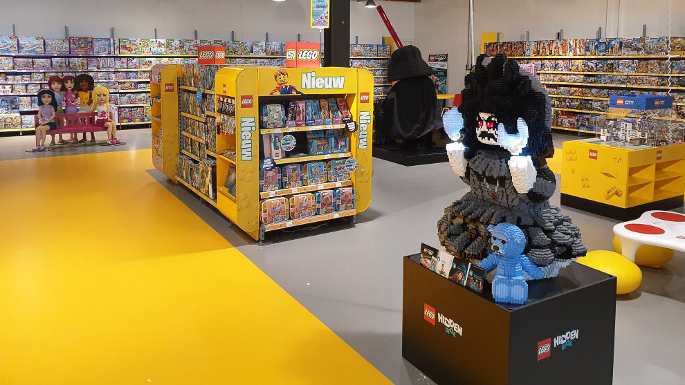 Unica gietvloer met looppaden grijs/geel Toys winkel